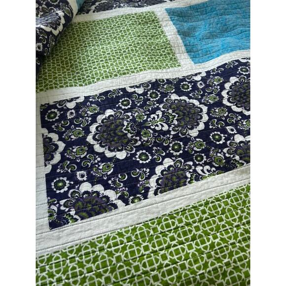 Boho colorful Lauren Hart coverlet and pillow shams queen/full size - Picture 10 of 13